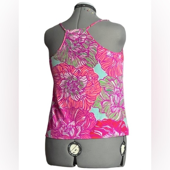 Lilly Pulitzer Dusk racerback tropical floral tank, Sz med - Picture 2 of 3